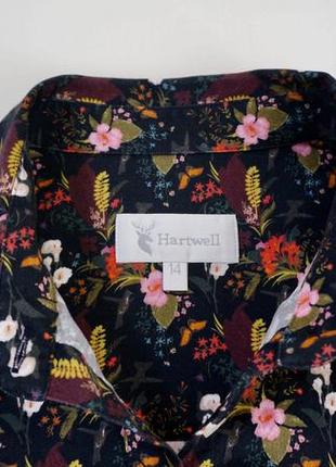 Классическая чёрная рубашка в цветочный принт хлопок hatrwell размер 147 фото
