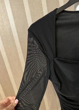 Облегающее платье миди с сеткой shein7 фото
