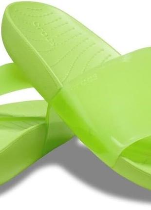 Крокс шльопанці слайди спрлеш зелені-салатові crocs slide splash limeade
