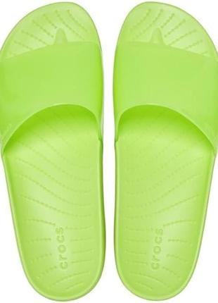 Крокс шльопанці слайди спрлеш зелені-салатові crocs slide splash limeade3 фото