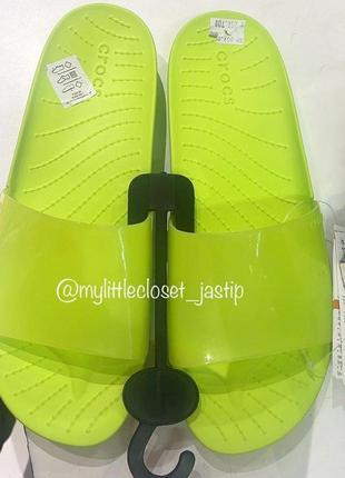 Крокс шльопанці слайди спрлеш зелені-салатові crocs slide splash limeade6 фото