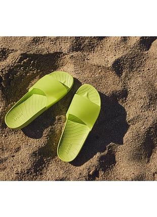 Крокс шльопанці слайди спрлеш зелені-салатові crocs slide splash limeade7 фото