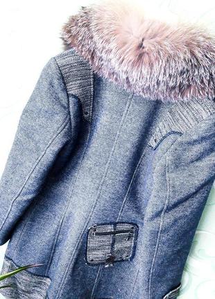 Вінтажне зимовий вовняне пальто з натуральної опушенням в стилі ретро giorgio.7 фото