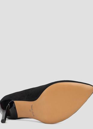 Туфли-лодочки женские  чёрные натуральная замша украина  alromaro - размер 35 (22,5 см)  (модель:7 фото