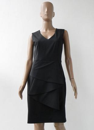 Стильне чорне плаття з воланами 42-46 розміри (36-40 євророзміри).