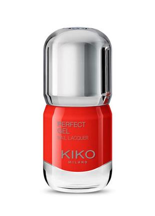 Яскравий червоний лак для нігтів kiko milano perfect gel1 фото