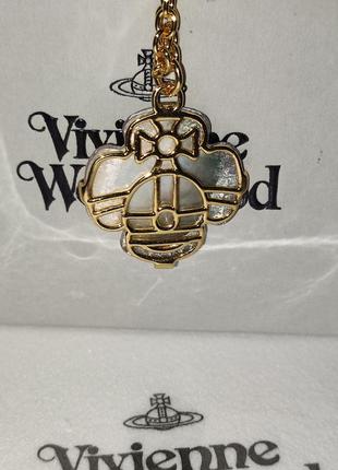 Оригінал! viviennevivienne westwood clover necklace кольє вів'єн вествуд підвіска цепочка золотого сріблого кольору3 фото