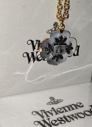 Оригінал! viviennevivienne westwood clover necklace кольє вів'єн вествуд підвіска цепочка золотого сріблого кольору2 фото