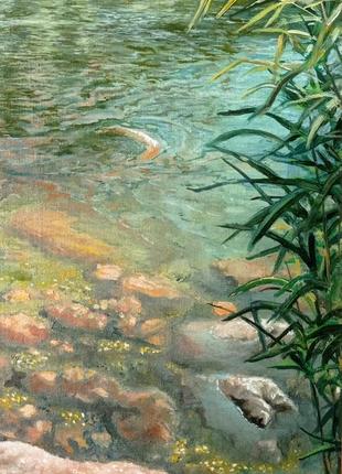 Картина маслом на холсте "река". авторская работа, холст, масляные краски7 фото