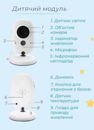 Уцінка! електронна відеоняня з датчиком звуку baby monitor vb603 / радіоняня з портативним дисплеєм9 фото