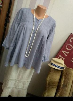 Распродажа🌿100& лен, блуза , рубаха, большой размер, этно, бохо стиль