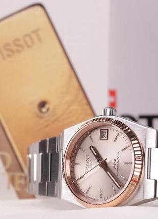 Часы tissot prx 35mm powermatic 80 steel & 18k gold bezel t931.207.41.336.007 фото
