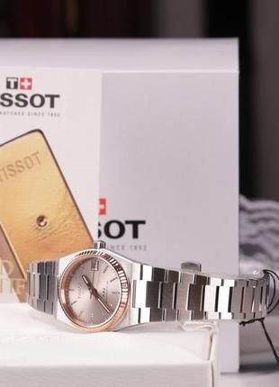 Часы tissot prx 35mm powermatic 80 steel & 18k gold bezel t931.207.41.336.006 фото