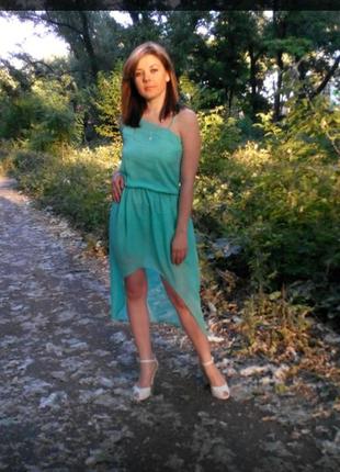 Сарафан на одно плечо, размер с-м, шифон,на лето