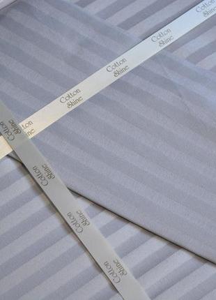 Постільна білизна cotton shine stripe satin 200х220 gri4 фото
