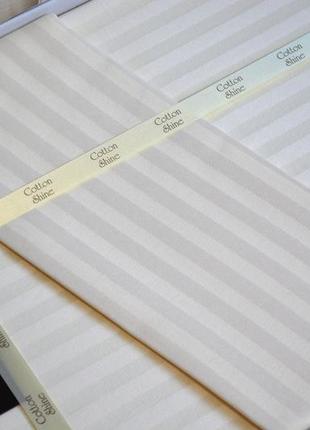 Постільна білизна cotton shine stripe satin 200х220 krem2 фото