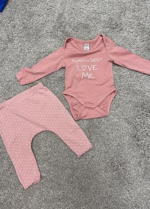 Боді та штанці на 1-3 міс