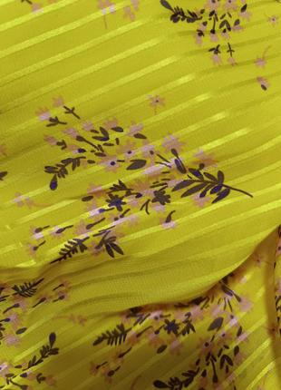 Плаття платтячко сукня міді миди жовта квіткова на літо лето весну7 фото