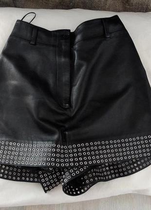 Azzedine alaia eyelet-embellished leather skort оригінал gaultier chanel dior mugler saint laurent