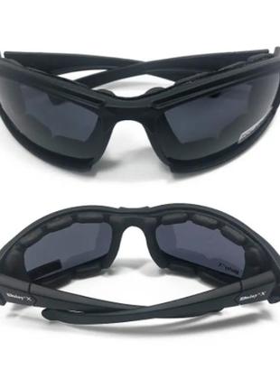 Защитные тактические солнцезащитные очки с поляризацией daisy x7 black 4 комплекта линз13 фото