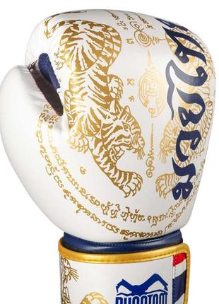 Боксерські рукавиці phantom muay thai gold limited edition 16 унцій (капа в подарунок)3 фото