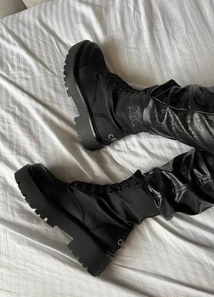 Женские чёрные весенние ботинки celine boots black жіночі чорні черевики celine boots7 фото