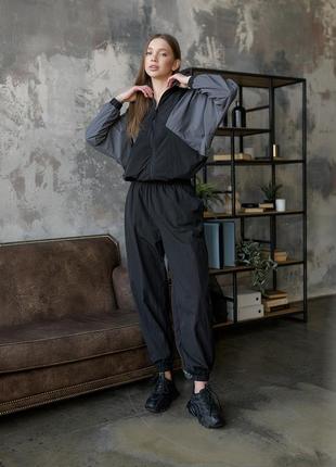 Жіночий костюм staff retro black & gray oversize4 фото