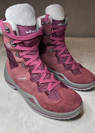 Трекінгові черевики lowa atina gtx gore winter boots pink suede fleece lined womens