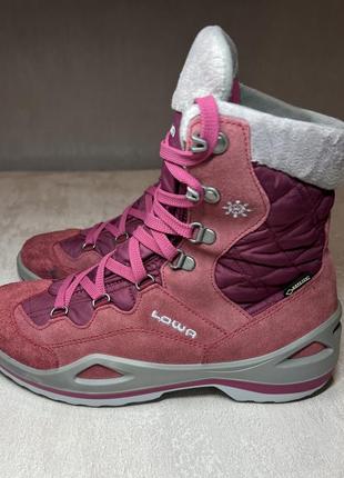 Трекінгові черевики lowa atina gtx gore winter boots pink suede fleece lined womens6 фото