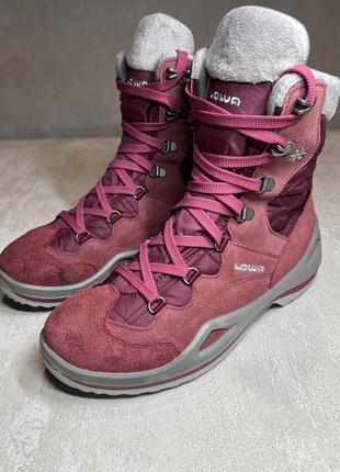 Трекінгові черевики lowa atina gtx gore winter boots pink suede fleece lined womens7 фото