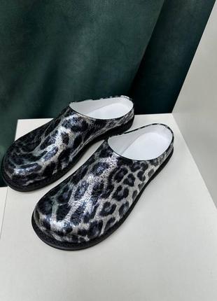 Сабо клогі з натуральної італійської шкіри та замші жіночі