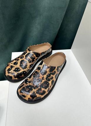 Сабо клогі з натуральної італійської шкіри та замші жіночі