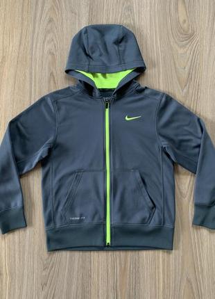 Подростковая утеплённая кофта олимпийка с капюшоном nike therma fit