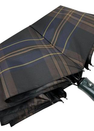 Зонт полуавтомат на 8 карбоновых спиц от susino, в клетку с зеленой ручкой, sys 02076-106 фото