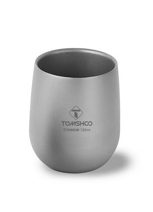 Термостакан титановийtomshoo 120 ml. чашка з титану титанова посуд, кухоль.