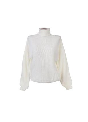 Б/у женский гольф теплый m молочный karona