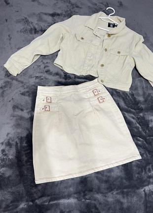 Бежева юбка спідниця міні юбка джинсова юбка котонова1 фото