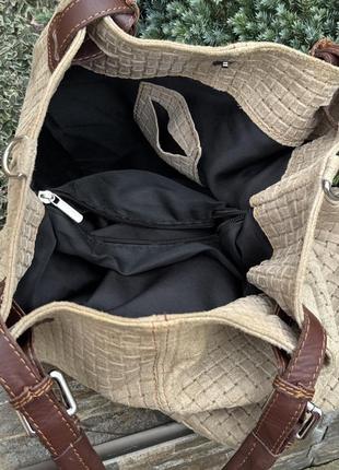 Стильная практичная сумка шоппер женская натуральная кожа8 фото