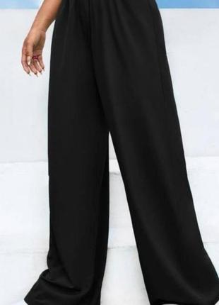 Чорные тонкие базовые брюки на резинке shein3 фото
