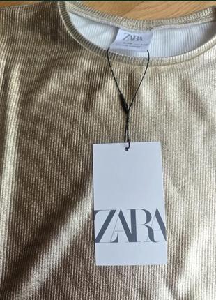 Золотой и серебряный реглан / лонгслив zara в рубчик с трендовым фольгированным напылением металлизированная10 фото