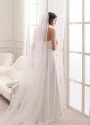 Весільна фата одношарова довжина 2 м.