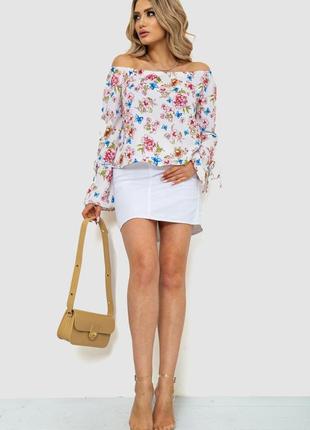 Блуза шифонова з квітковим принтом,красивая блузка с цветами5 фото