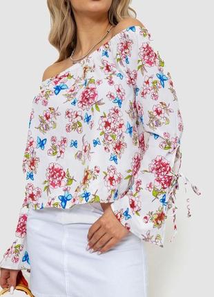 Блуза шифонова з квітковим принтом,красивая блузка с цветами2 фото