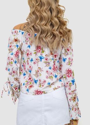 Блуза шифонова з квітковим принтом,красивая блузка с цветами3 фото