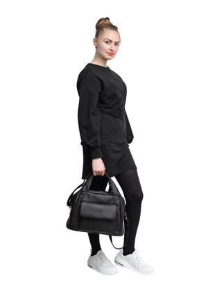 Спортивная женская черная сумка через плечо2 фото