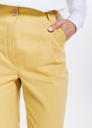 Женские коттоновые брюки с защипами4 фото