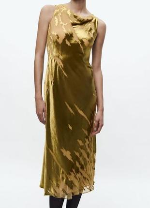 Шикарна оксамитова сукня  з лімітованої колекції zara3 фото