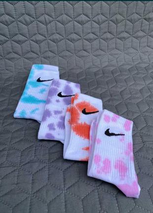 Шкарпетки nike tie-dye високі | носочки найк тай-дай довгі4 фото