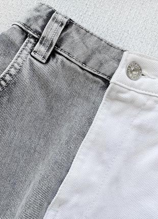 Стильные двухцветные джинсы-момы bershka4 фото