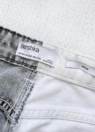 Стильные двухцветные джинсы-момы bershka8 фото